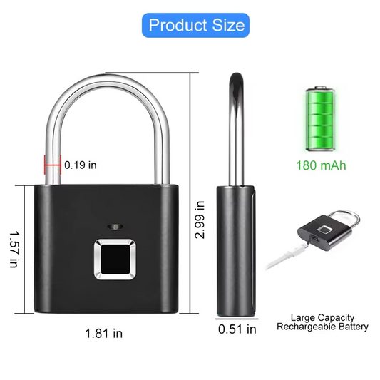 Rechargable Biometric Fingerprint Smart Lock